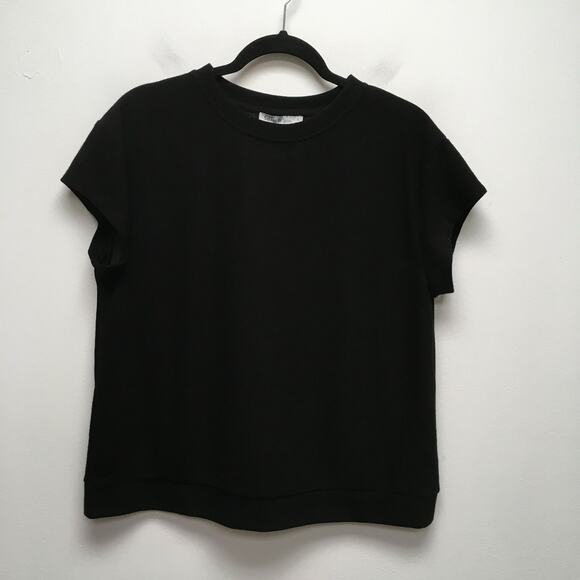 See And Be Seen Womens Black Crew Neck Stretch Close To You Short Sleeve Top S - Picture 1 of 7